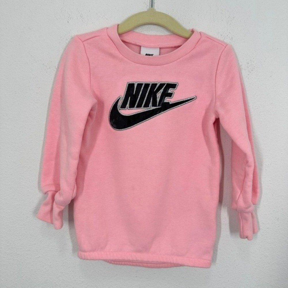 Nike Kids Pink Long Sleeve Sweatshirt Tunic Logo Size 2T Toddler Girls Logo